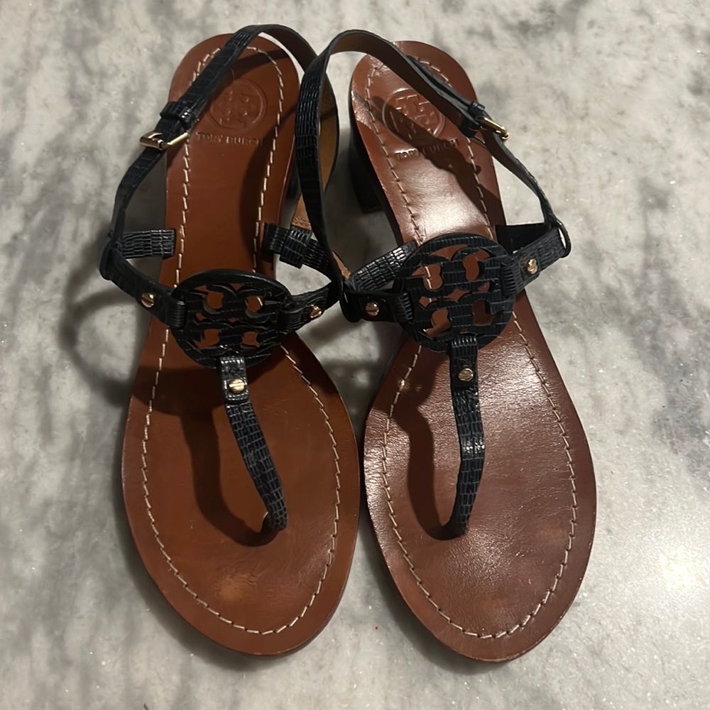 Tory Burch healed sandals- navy
